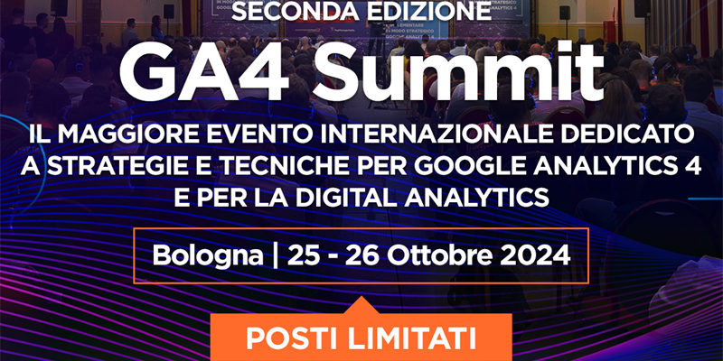 GA4 SUMMIT 2024: al via la seconda edizione del maggiore evento internazionale dedicato a Google Analytics 4 per il marketing e l’advertising 