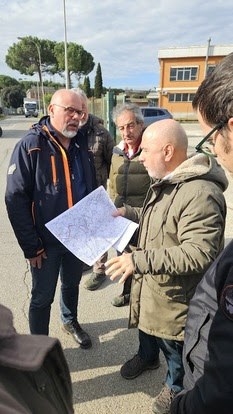 Un momento del sopralluogo