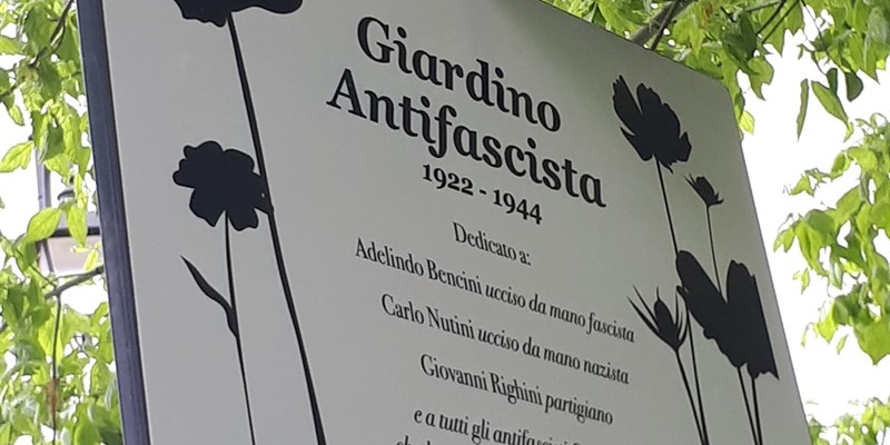 Targa del giardino antifascista a Barberino di Mugello