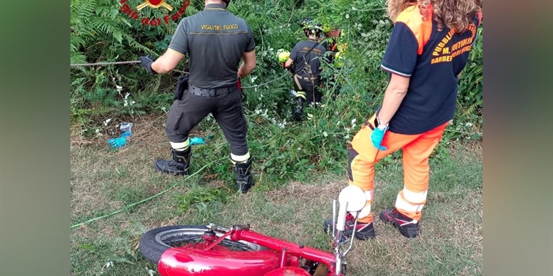Soccorso a motociclista in Mugello