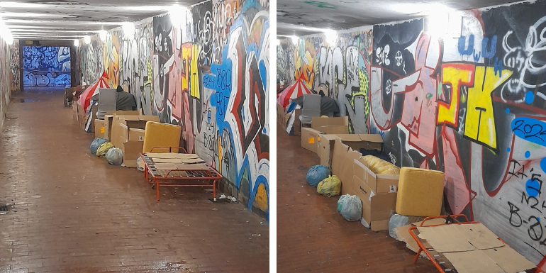 degrado sottopasso viale talenti