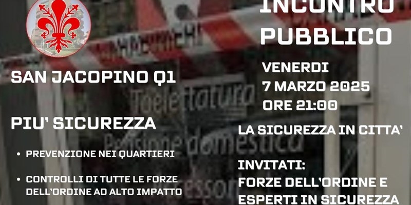 Incontro pubblico sulla sicurezza a San Jacopino. Discussione sulla prevenzione e controllo nei quartieri