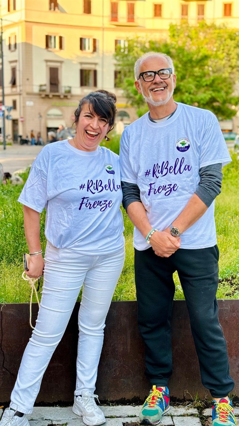 Antonio con Francesca Marrazza nella loro "Ribella Firenze"