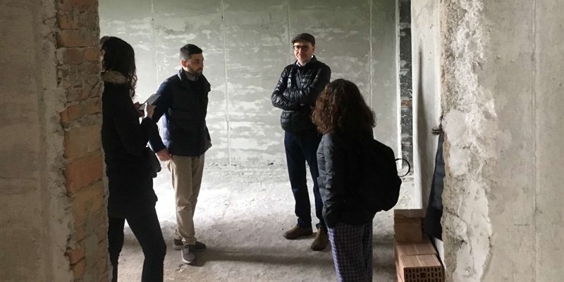 Un momento del sopralluogo al cantiere