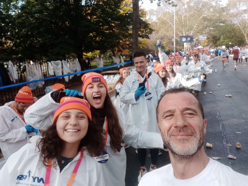 Cecconi durante la maratona di New York