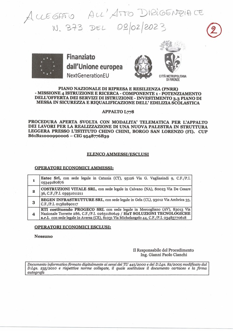 Il testo della lettera di Sorrenti