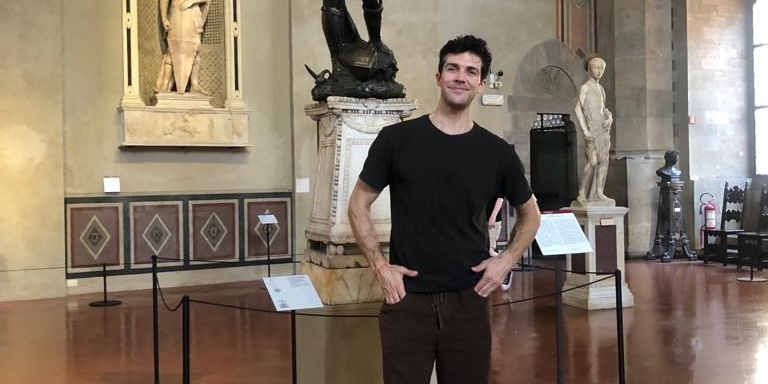 Roberto Bolle in visita al Bargello