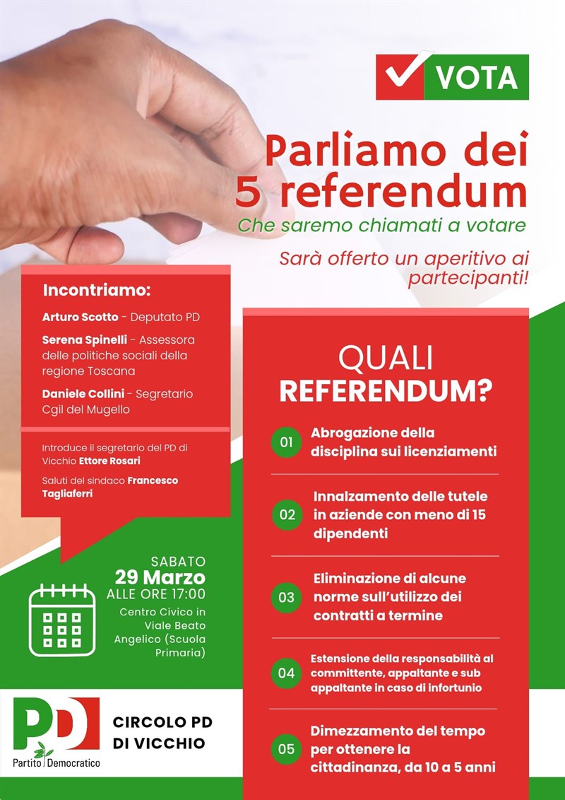 La locandina del PD Vicchio