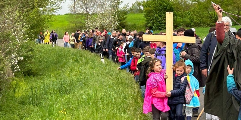 Un particolare del corteo delle Sette Chiese 