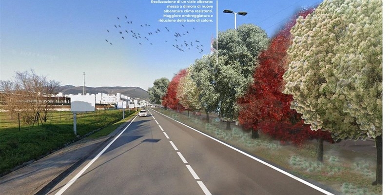 Rendering di come sarà viale XI agosto