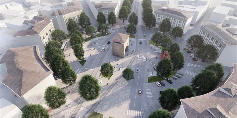 il rendering della futura piazza Beccaria