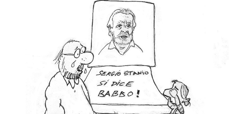 In ricordo di Sergio Staino la vignetta di Enrico Martelloni: E' morto il babbo di Bobo