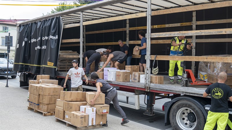 Il caricamento del camion