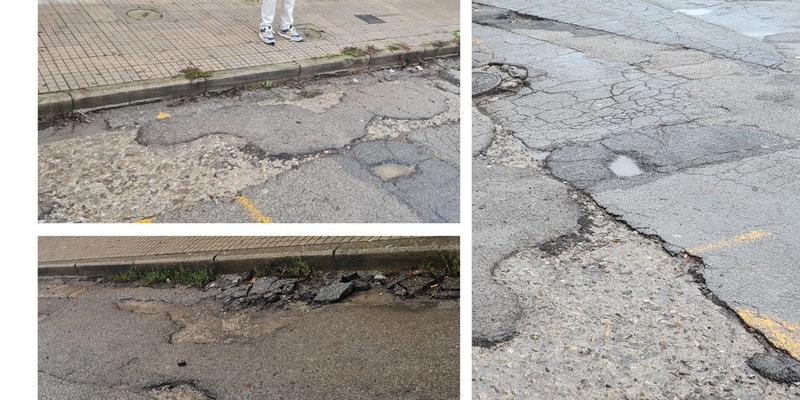 Dai lettori. Buche e asfalto da sistemare in Piazza Alpigini (piazza della stazione) a Borgo