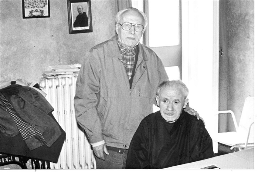 Padre Ivo Celso Nottolini autore di un libro sul Bosco ai Frati con il prof. Augusto Chini