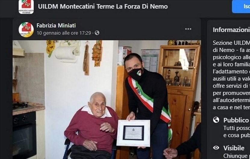 Renato Miniati premiato dal sindaco di Montecatini Terme