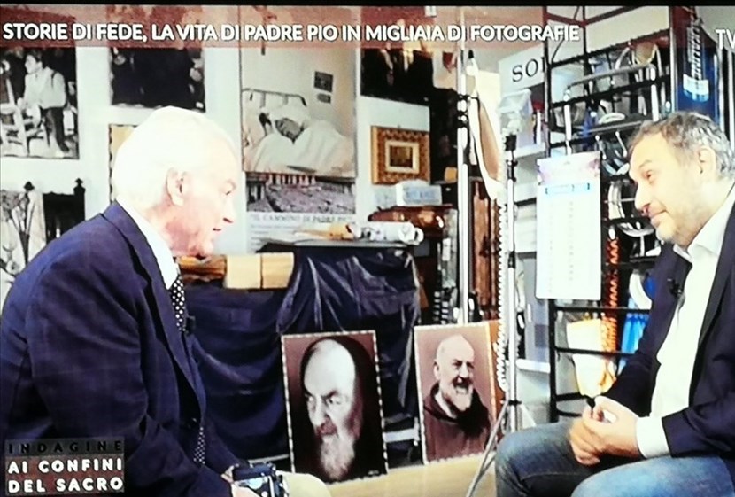 Elia Stelluto a sinistra  intervistato  dal dott. David Murgia, redattore di “TV2000”.