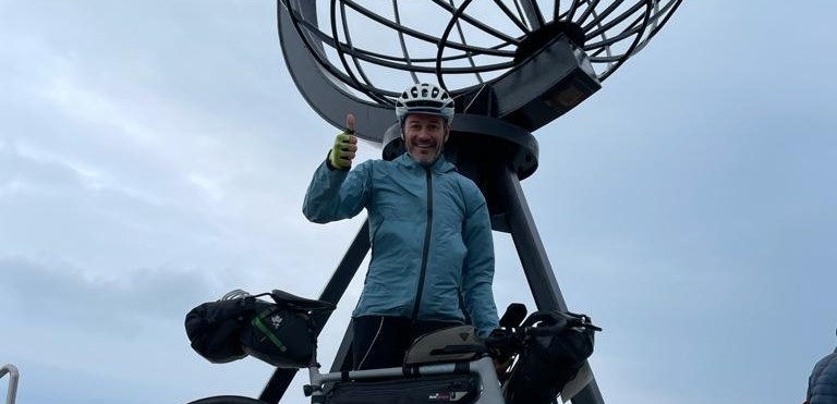 Simone Calos arrivato a Capo Nord