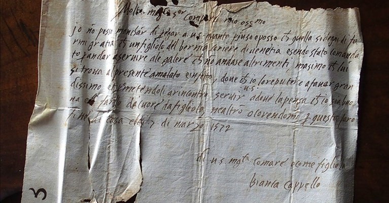 un manoscritto autografo di Bianca Cappello
