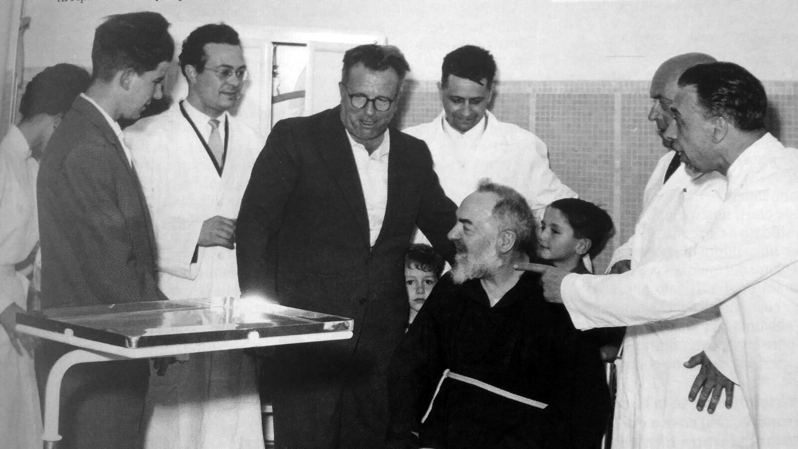 da sinistra Angelo Lupi Padre Pio e Gugliemo Sanguinetti