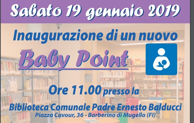Baby Point. Sabato inaugurazione alla biblioteca di Barberino