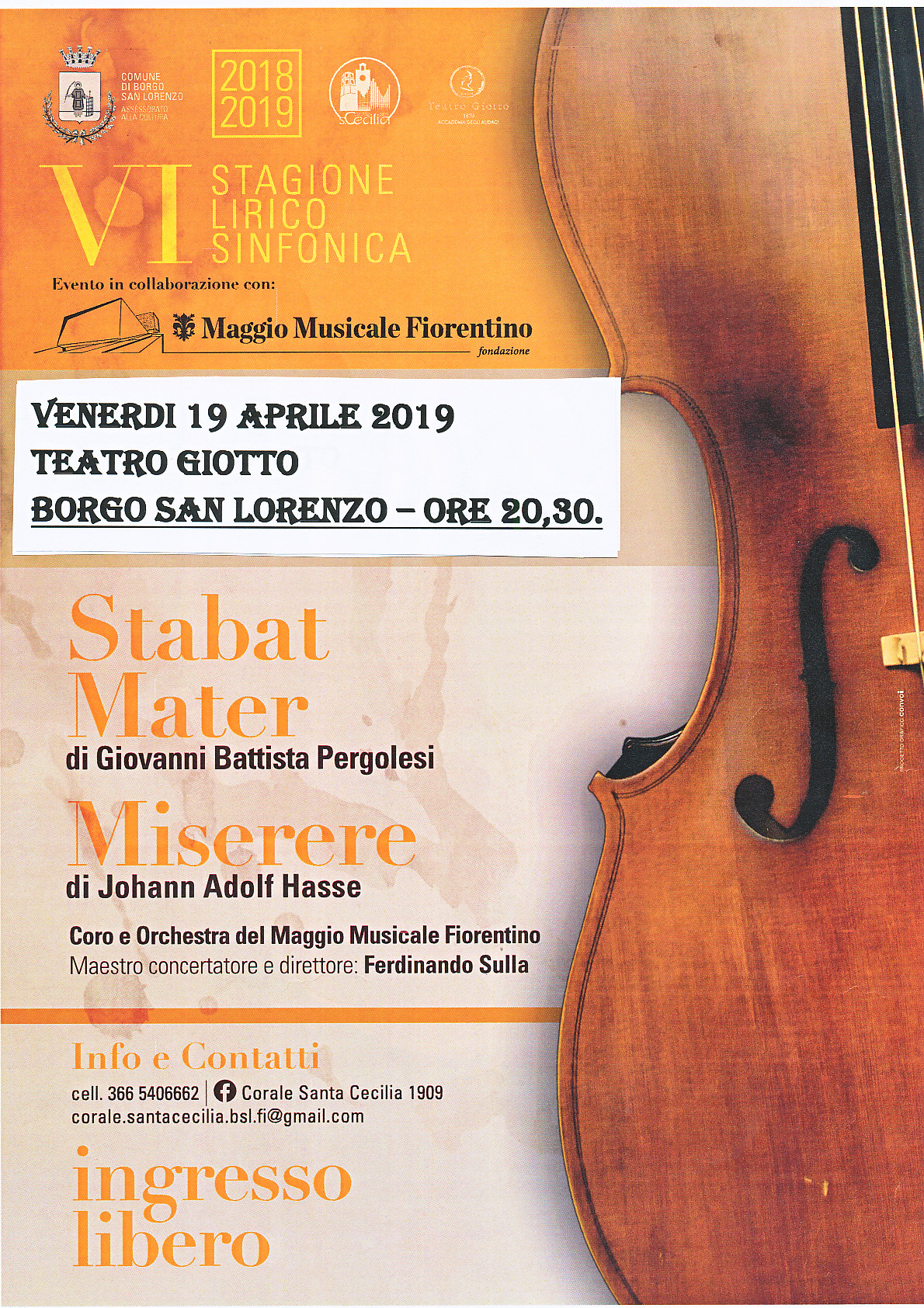 Venerdì lo Stabat Mater e il Miserere al Teatro Giotto
