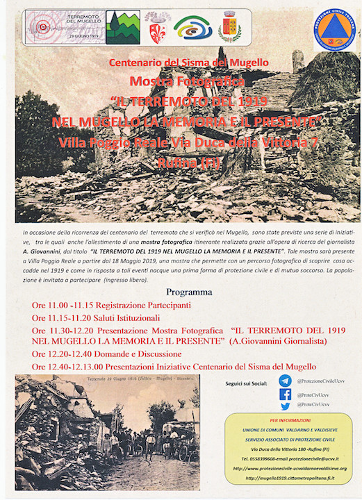 Mostra fotografica per il centenario del terremoto in Mugello, con Aldo Giovannini
