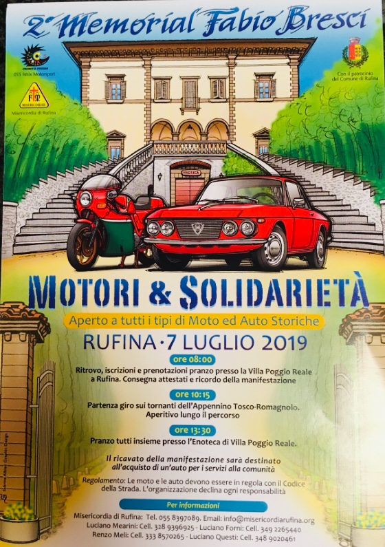 Motori e Solidarietà a Rufina in ricordo di Fabio Bresci