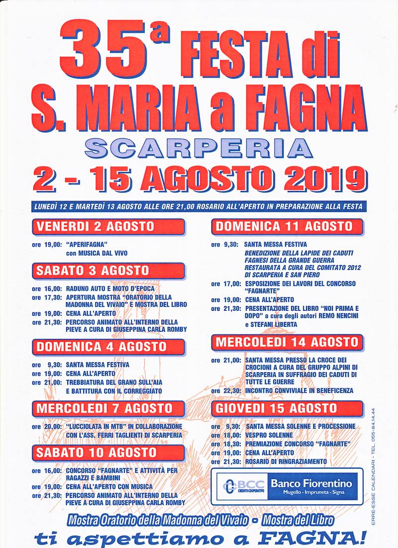Festa di Santa Maria a Fagna, dal 2 al 15 agosto. Info