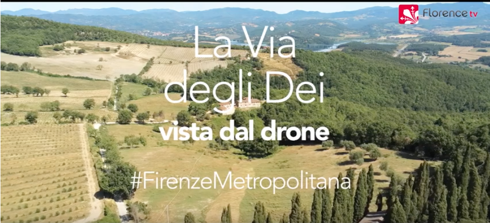 La tratta fiorentina della Via degli Dei vista dal drone.