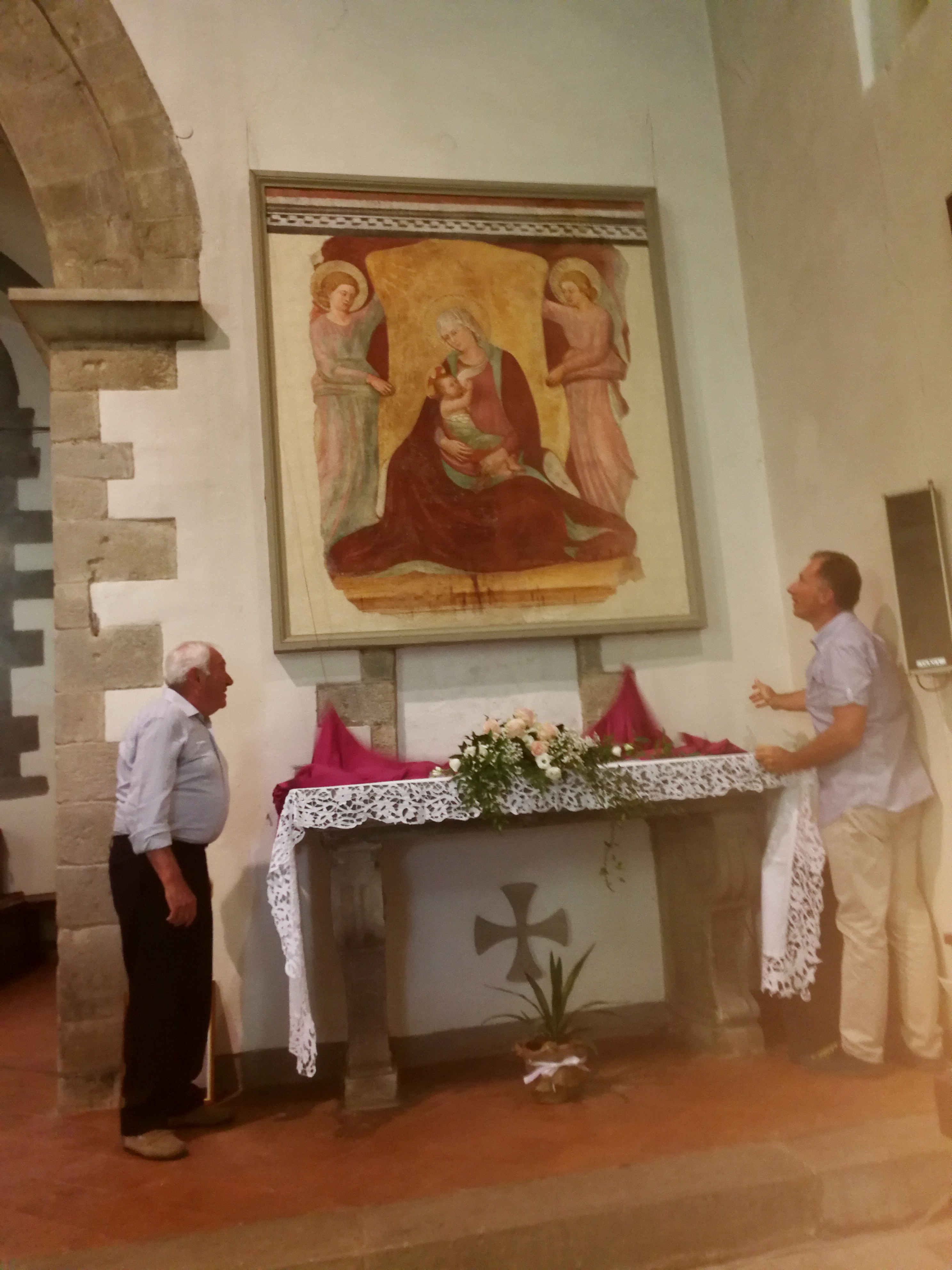 Restaurata la tela della Madonna del Latte a Vespignano