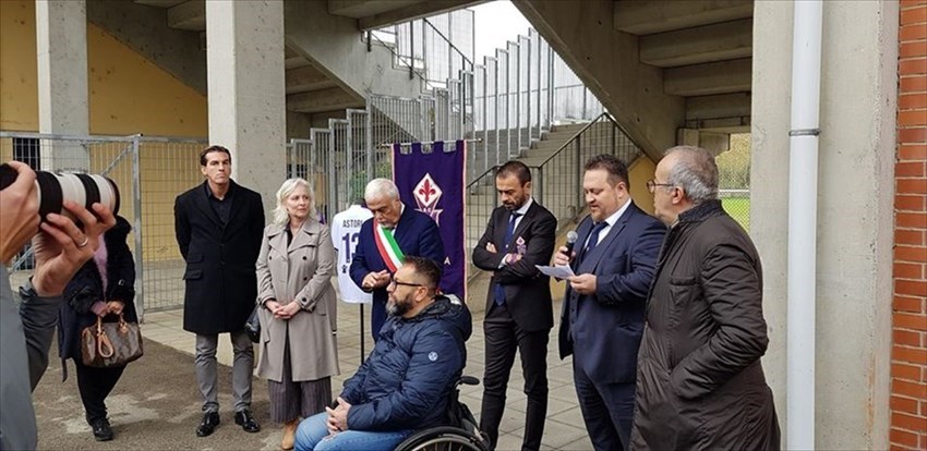 I momenti più salienti della cerimonia di inaugurazione a Rignano dello Stadio Davide Astori e Via Stefano Borgonovo