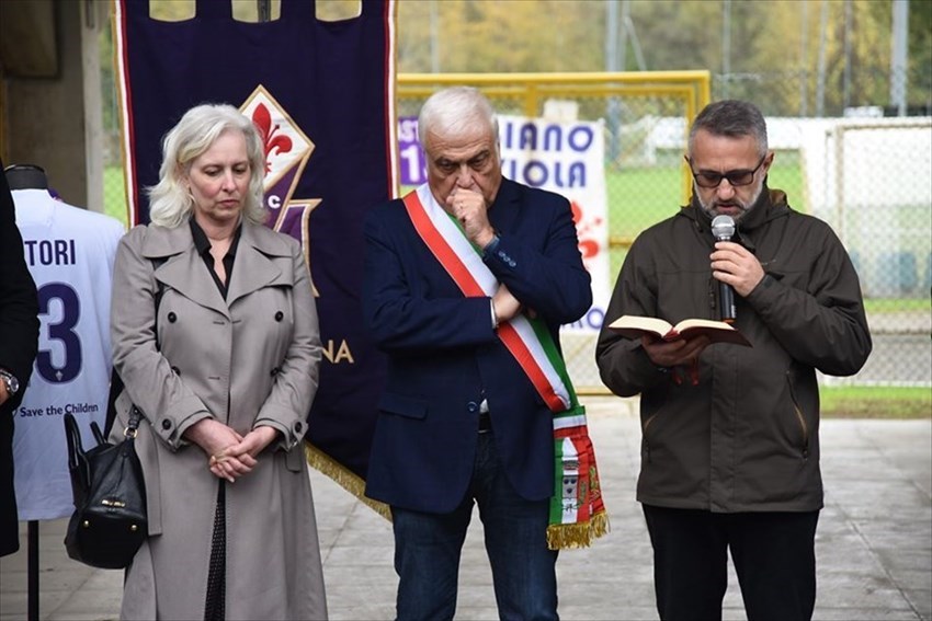 I momenti più salienti della cerimonia di inaugurazione a Rignano dello Stadio Davide Astori e Via Stefano Borgonovo