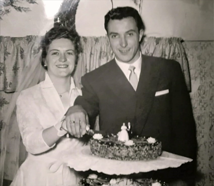 Bruno e Franca nel giorno delle loro nozze (1955)