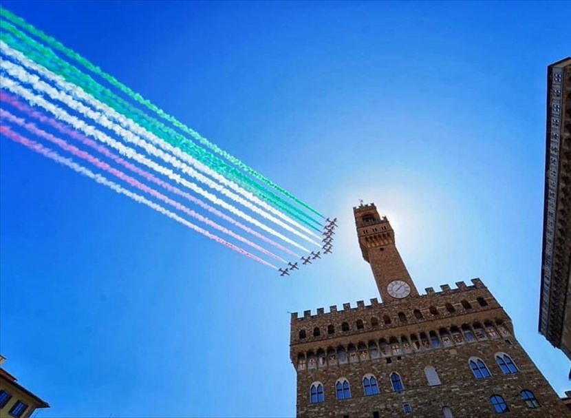 Frecce Tricolori oggi su Firenze