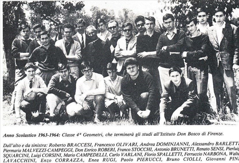 Immagine tratta dal libro “E la gioventù trovò la vita - Presenza salesiana a Borgo San Lorenzo dal 1935 al 1967”. Andrea Dominijanni, terzo da sinistra in alto.