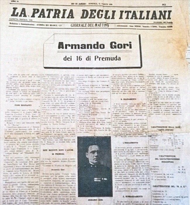 Il giornale di Rio de Janiero “La Patria degli Italiani”, pubblica in prima pagina l’arrivo di Armando Gori in Brasile.