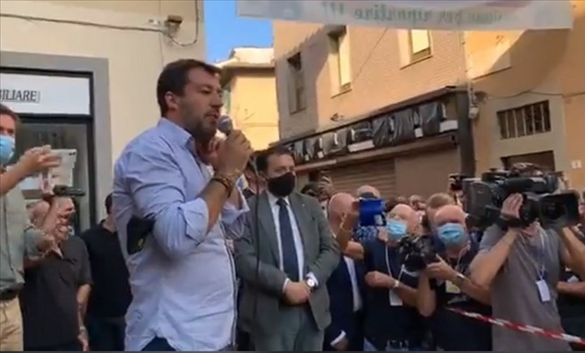 Salvini in piazza a Borgo