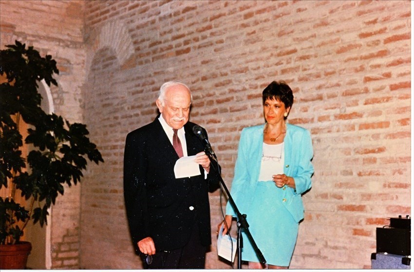 16 giugno 1996. Il dott. Renzo Fondi e l’assessore alla cultura  Patrizia Gherardi per l’inaugurazione della chiesa di San Francesco.