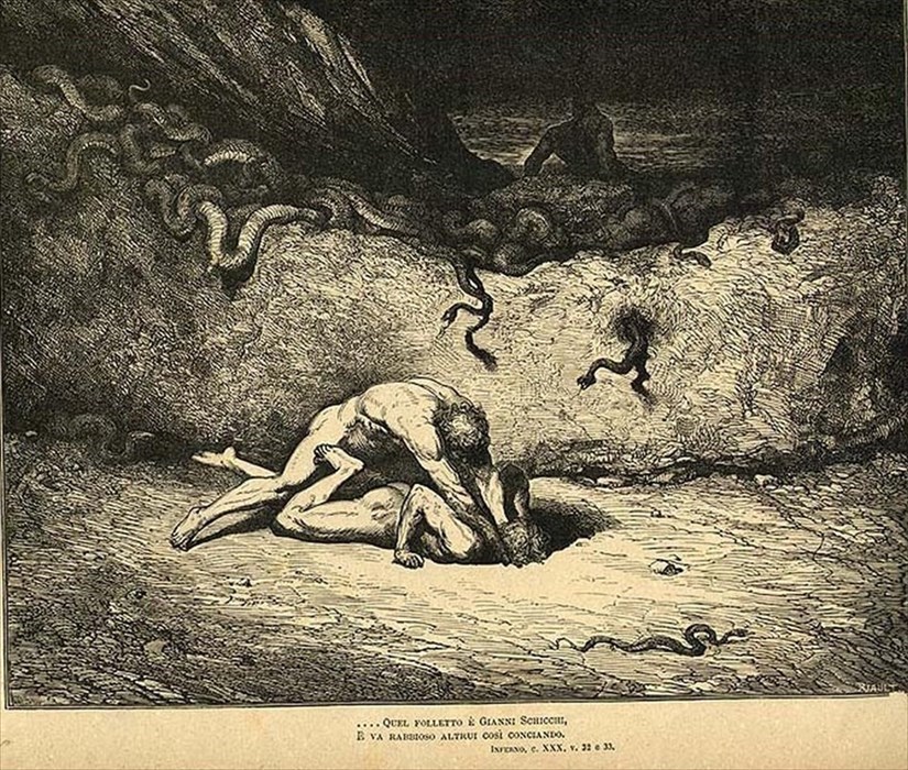 Stampa: Gustave Doré Inferno Canto  30 Gianni Schicchi