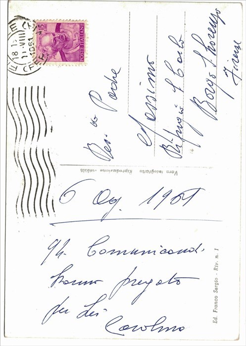 La cartolina ritrovata di Carolina.