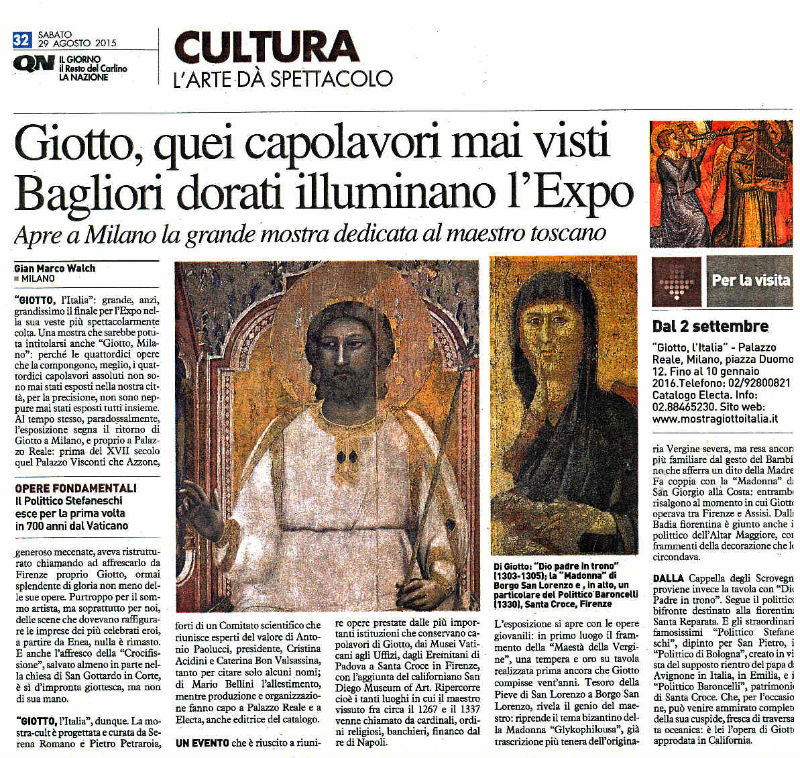 Giotto mondiale all’ Expo di Milano