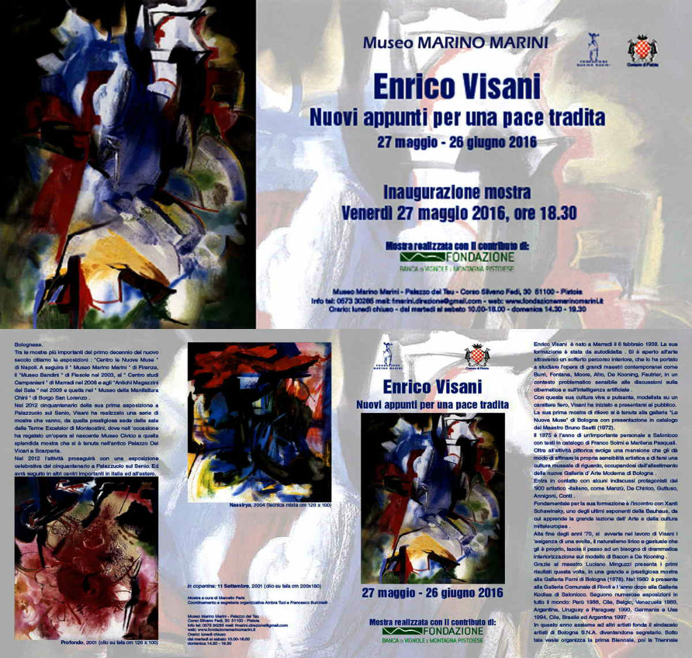 Mostre d’arte. Enrico Visani a Palazzo Marino a Pistoia