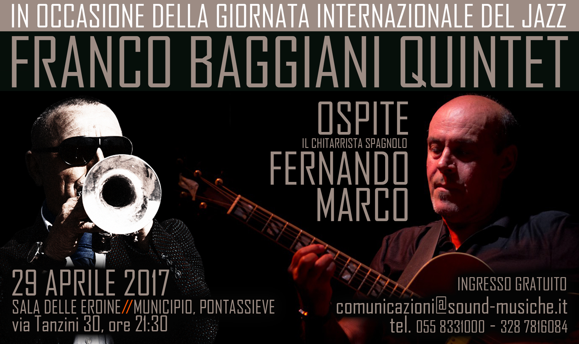 Giornata mondiale del Jazz. Franco Baggiani - Fernando Marco quintet in concerto