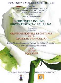 “Ridvan Festival Bahá’í” a Borgo San Lorenzo