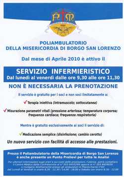 Servizio infermieristico alla Misericordia