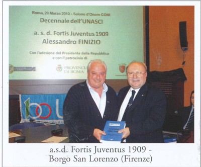 La Fortis Juventus 1909 premiata a Roma dall’U.N.A.S.C.I.