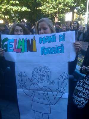 Centinaia di studenti in piazza a Borgo. Le foto e gli slogan del corteo