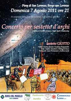 Stasera concerto d'archi a Borgo. La locandina
