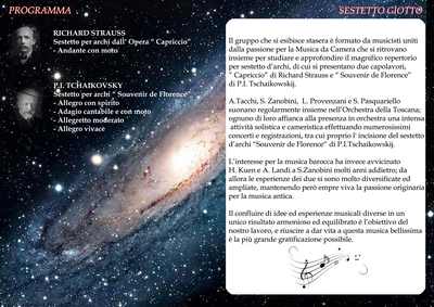 Stasera concerto d'archi a Borgo. La locandina